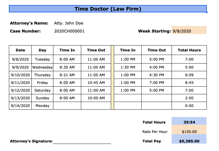 Attorney Timesheet Excel Template Hq Printable Documents My XXX Hot Girl