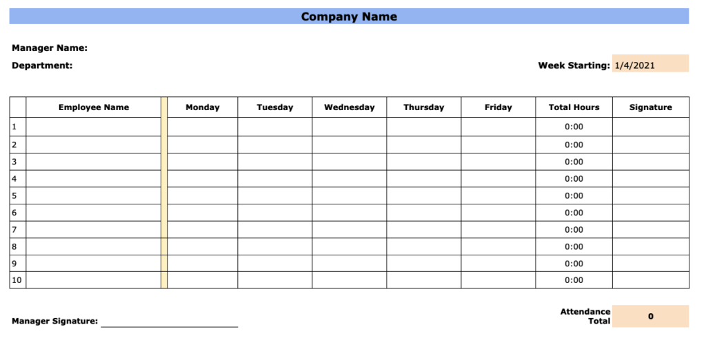 Free employee attendance sheet templates (Excel and PDF)
