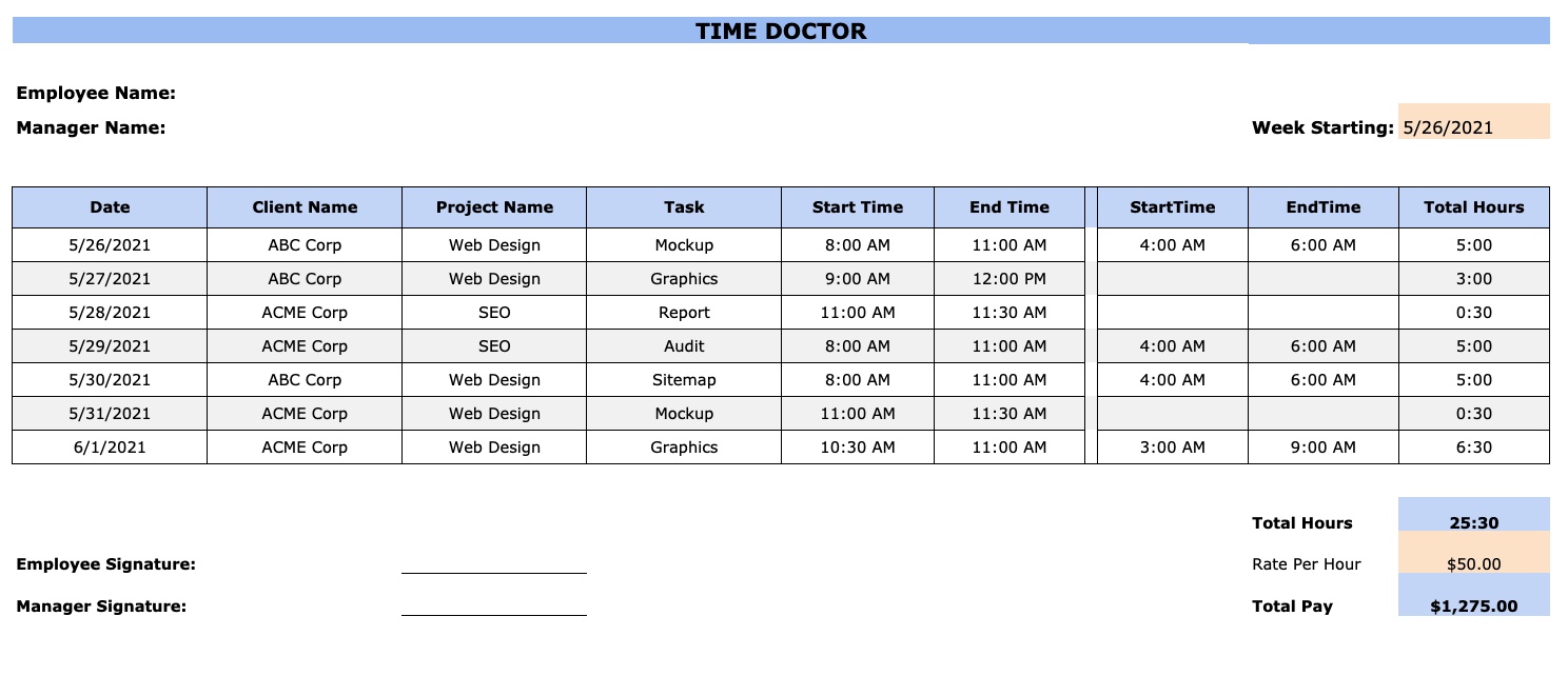 Google Sheets timesheet: Free templates & alternatives (2024)