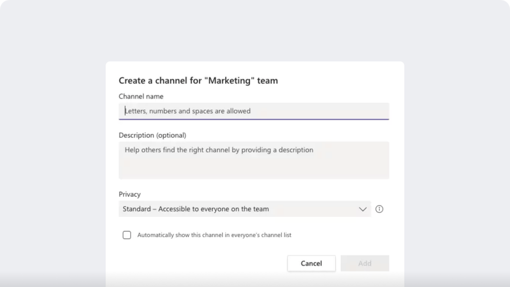 create channel microsoft teams