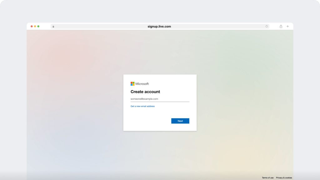 create microsoft account