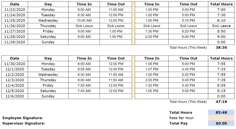 Free project timesheet templates in Excel, Word & PDF formats