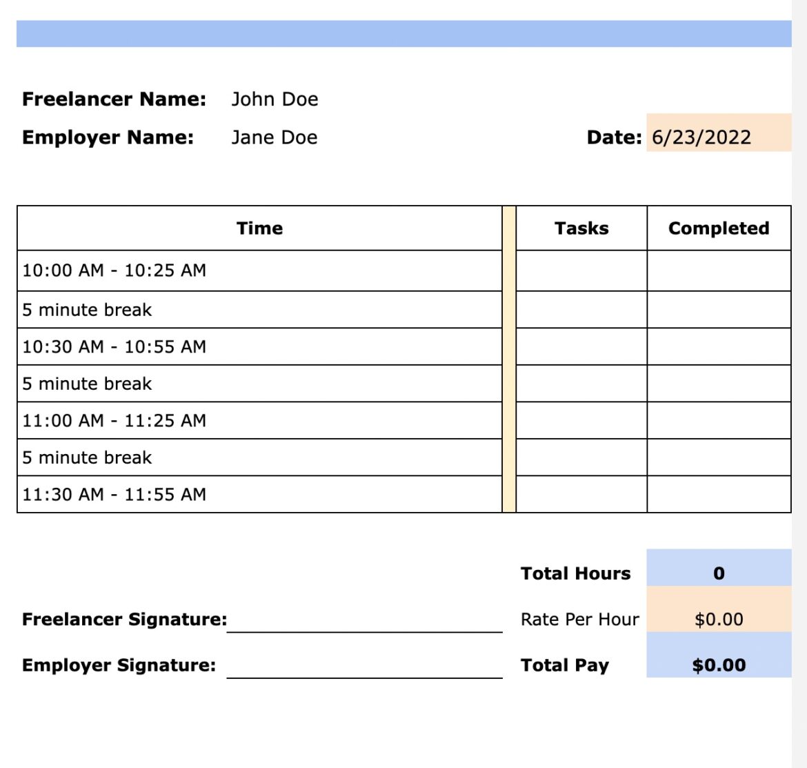 5 free hourly schedule templates (PDF, Excel and Word)