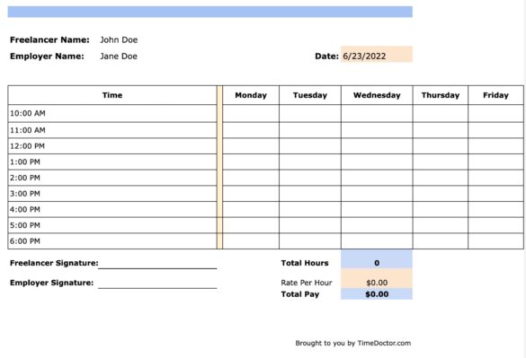 5 free hourly schedule templates (PDF, Excel and Word)