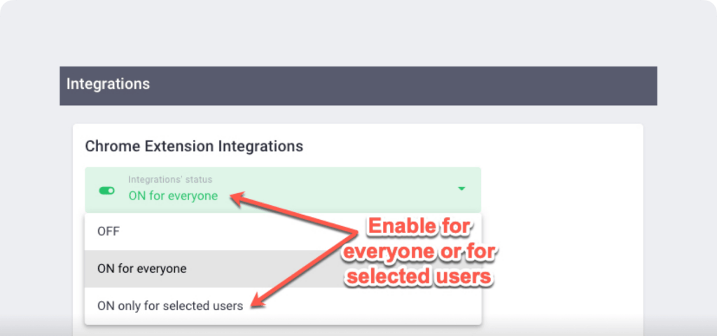 enable chrome extension-integration