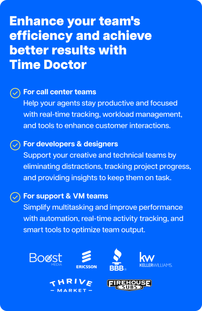 enhance team efficiency with Time Doctor